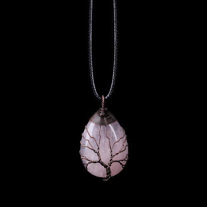 Natural Stone Crystal Drop-shaped Winding Tree Of Life Pendant Necklace Jewelry 0ebeb8f1 0de6 4c4d 8f4f 0bf33bed73d1