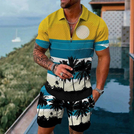 Fashion Casual Zipper Short Sleeve Suit 0edd916e 0736 4210 9cef f6b58164e7d8