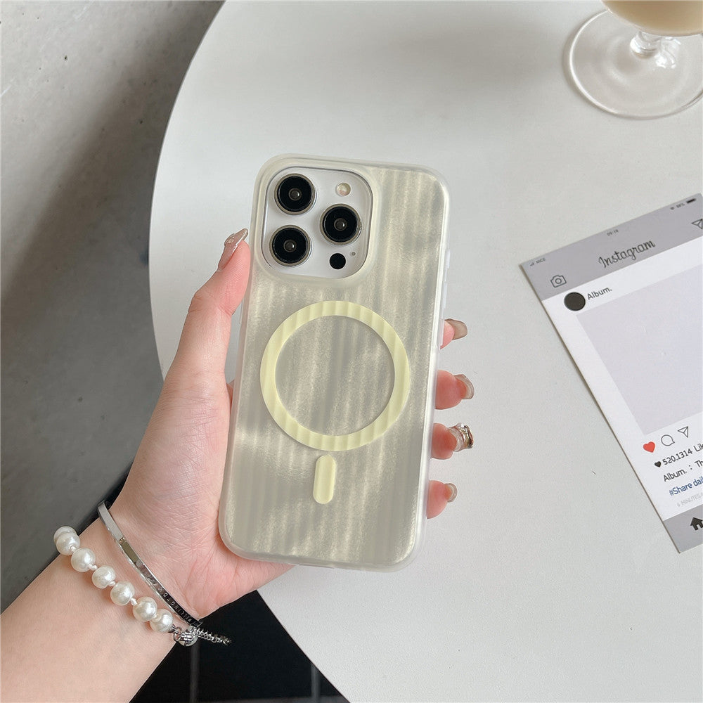 Skin-sensitive Color Corrugated Stripe Magnetic Phone Case - 图片 10