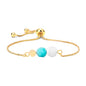 14K Gold Plated Color Preserving Box Chain Tiger Eye Volcanic Stone Yoga Bracelet - HD Wireless Product #4