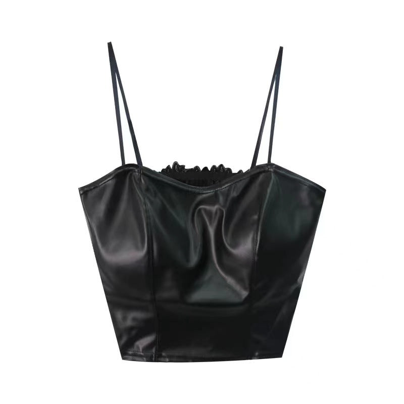 Retro Leather Vest Women Wear Short Stretch 0f0c09e3 6abf 4d85 b31f 7307c6d0ebca