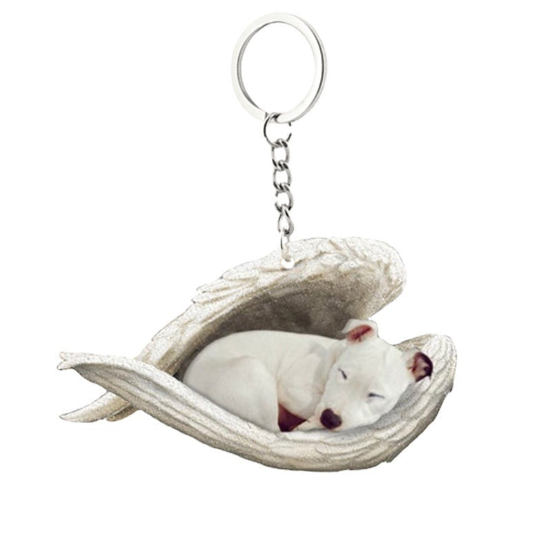 New Unique Dogs And Cats Sleeping Angel Pendant Car Key Ring 0f19e950 426e 4214 80f2 727d3076143f