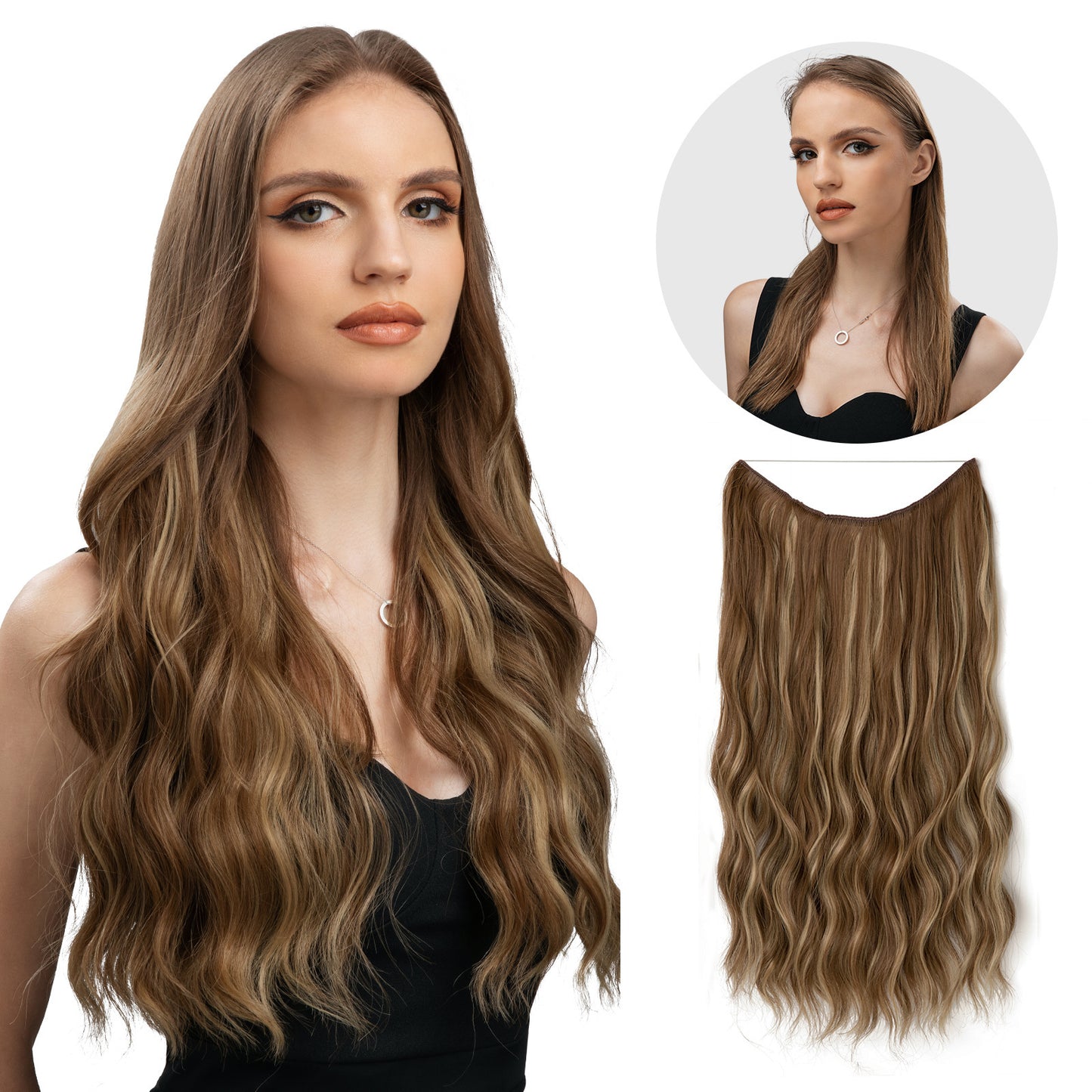 European And American Style Women Corn Curler Fishing Thread Long Curly Hair  Wig 0faf65ee 850d 4901 ba40 da7072f0cec6