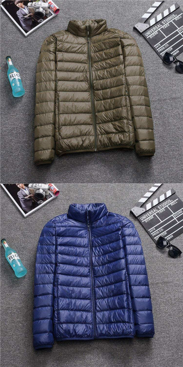 Men's Short Plus Size Lightweight Feather Jacket