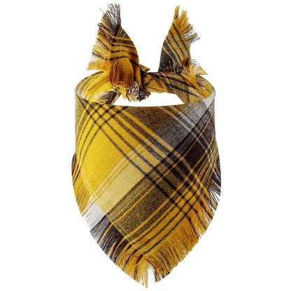 Plaid Tassel Triangle Scarf Pet Dog Pet 0fb888db 61a9 4e04 a762 95cc23f407ee