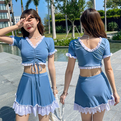 Swimsuit Female Skirt Style Split Conservative High Waist 0fbb0afd 5148 4ef3 a585 43742314e5a6