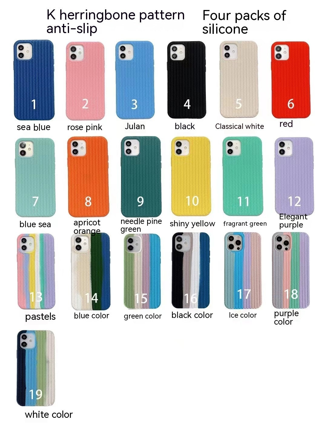 Liquid Silicone Woven Pattern Phone Case - 图片 3