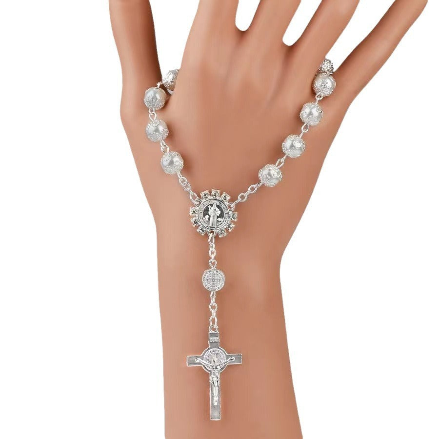 Beads Artificial Glass Pearl Cross Bracelet 0fe71ed9 e0ba 4254 86d0 908e17123403