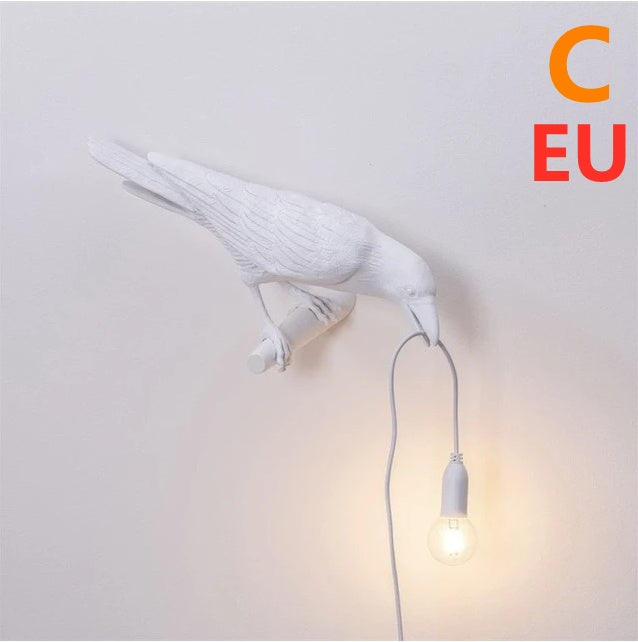 Creative Auspicious Bird Resin Wall Lamp Decoration 1002548829433