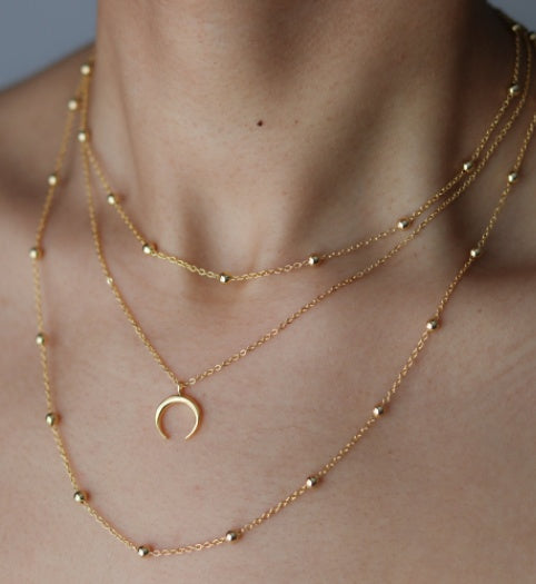 Bohemian Double Horn Necklace 10043643354661