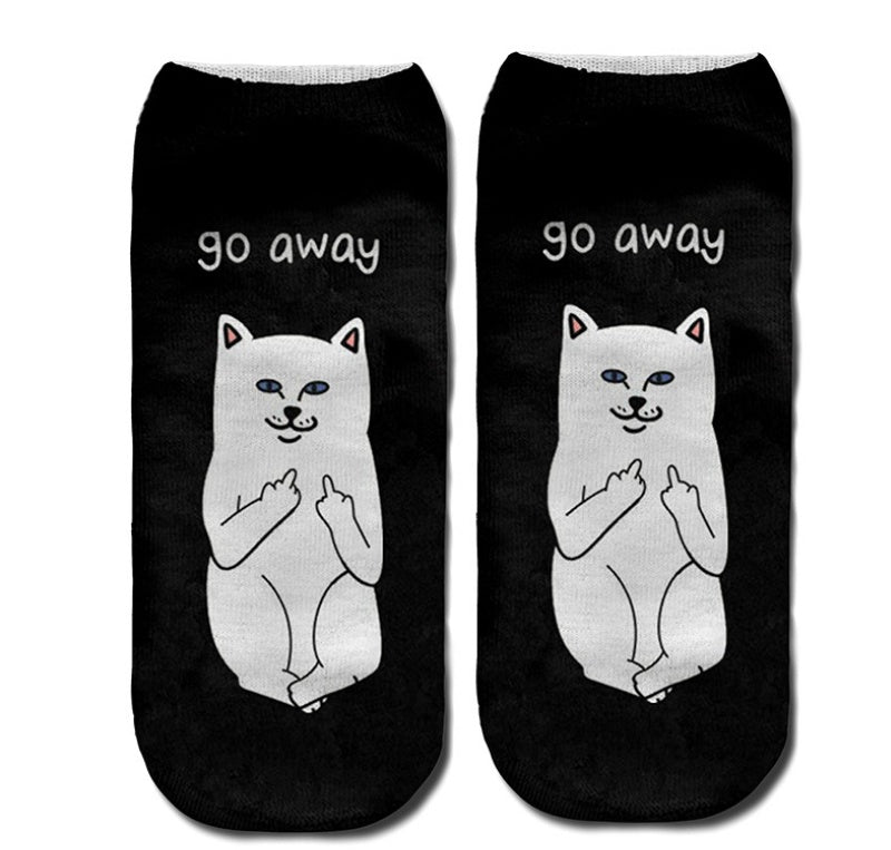 Popular Funny Unisex Short Socks 3D Cat Printed Anklet Socks Casual Socks 1004632601674