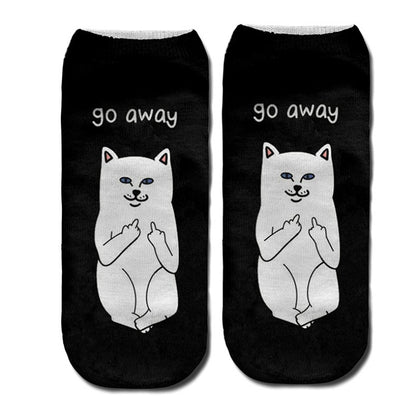 Popular Funny Unisex Short Socks 3D Cat Printed Anklet Socks Casual Socks 1004632601674