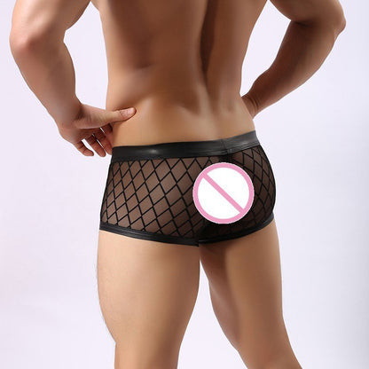 Diamond mesh sexy breathable boxer men's underwear 1005785730721