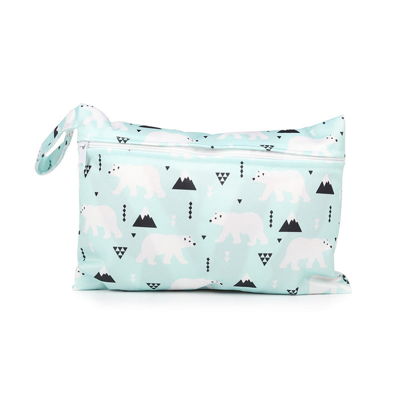 Cartoon printed single zipper small diaper storage bag 1007629691436 df43fa53 59e6 4b57 9f43 76797aa1283a
