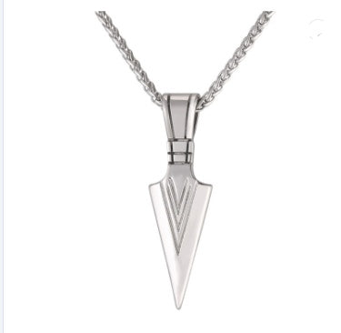 European America jewelry men stainless steel spear necklace with chain 1007934238393
