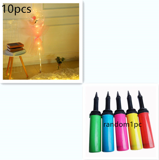 LED Luminous Balloon Rose Bouquet Transparent Bobo Ball Rose 100992407544