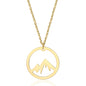 Mountain Pendant Necklace Gold Silver Minimalist Nature Snow Mountain Necklace For Women Men Fashion Adventure Jewelry Gift 1