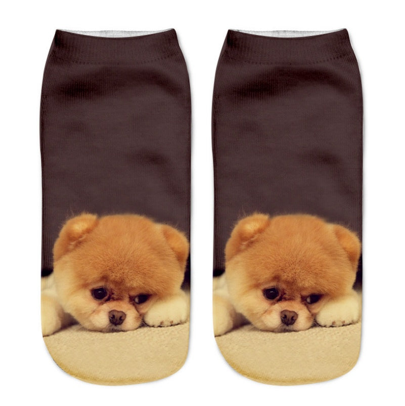Popular Funny Unisex Short Socks 3D Cat Printed Anklet Socks Casual Socks 1014145227917