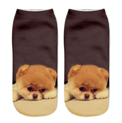 Popular Funny Unisex Short Socks 3D Cat Printed Anklet Socks Casual Socks 1014145227917