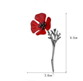 Red flower brooch 1014744517744