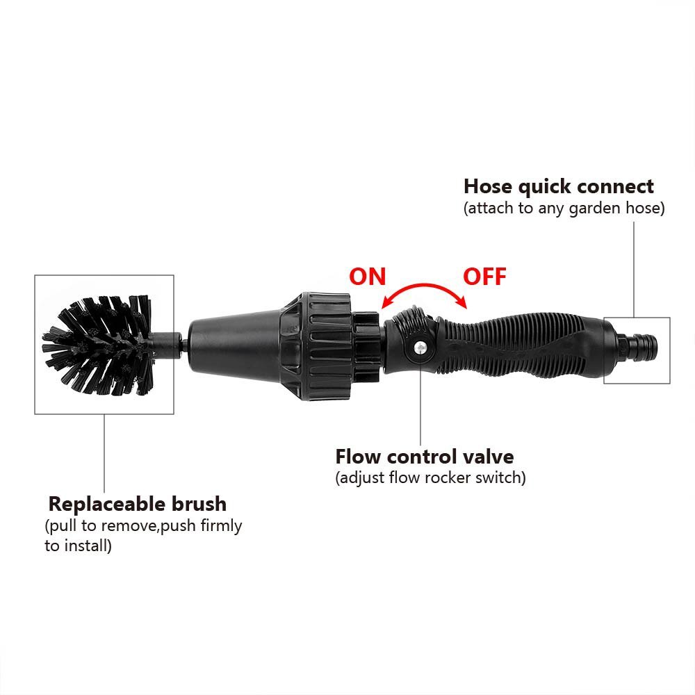 Water-driven Rotary Cleaning Brush Wash Hand-held Water Spray Brush 10170447329640