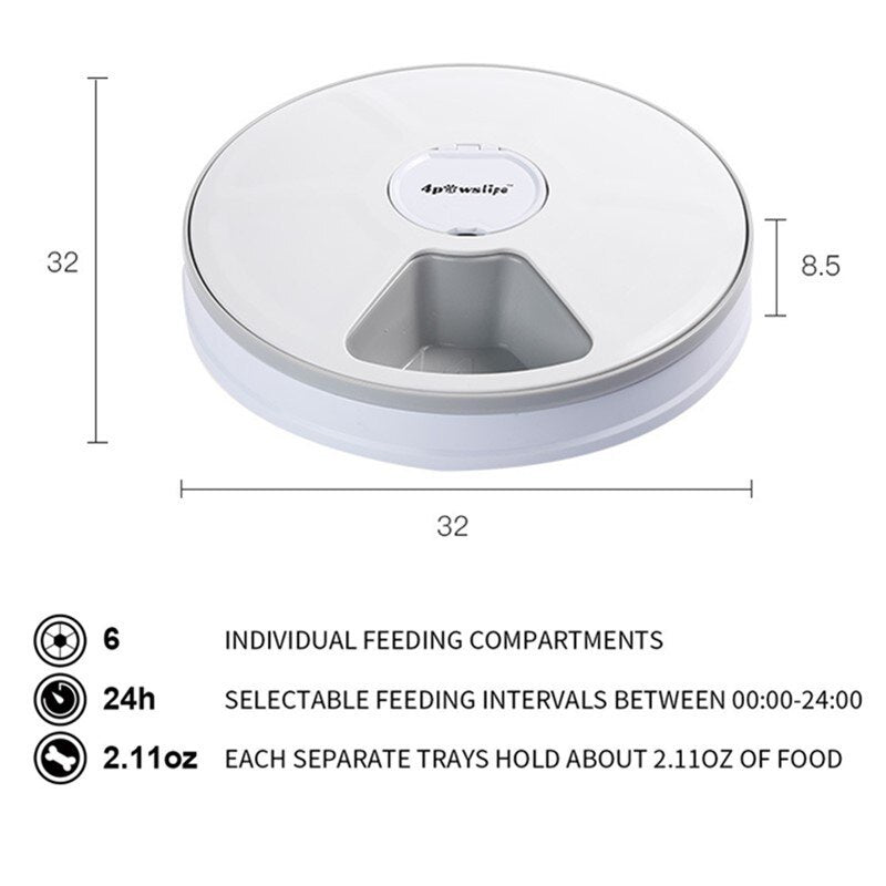 Dogs Timing Six-grid Feeder Cat Quantitative Music Automatic Feeder 101709454700