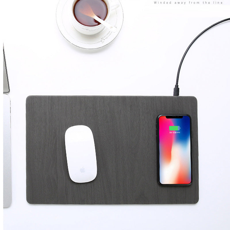 Mobile Phone Qi Wireless Charger Charging Mouse Pad Mat PU Leather Mousepad 1018179503921