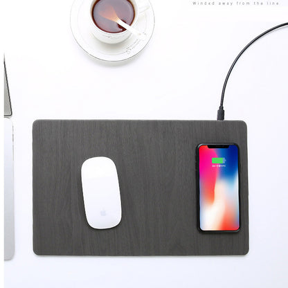 Mobile Phone Qi Wireless Charger Charging Mouse Pad Mat PU Leather Mousepad 1018179503921