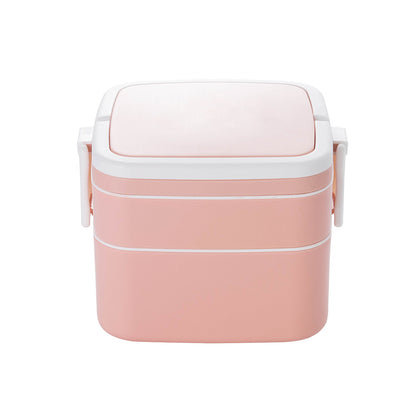 Double-layer portable lunch box with lid bento box 1020091682087
