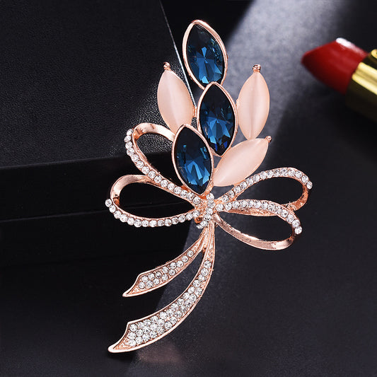 Diamond Set High-grade Brooch Female Silk Scarf buckle Alloy Chest 1021552656810