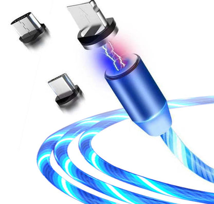 Compatible with Apple, Flowing Ligh Magnetic Streamer Data Line Cable for Iphone Android Typec - 图片 3