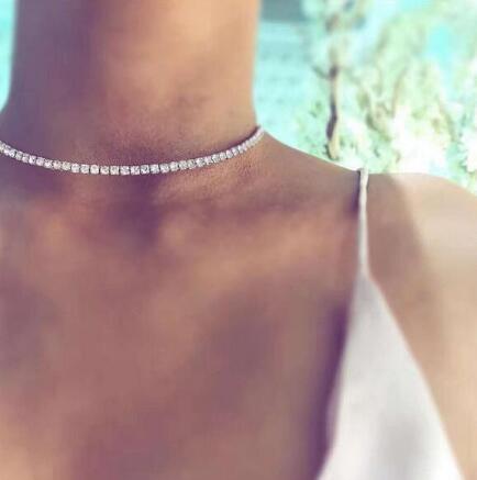Temperament necklace with diamonds female clavicle necklace necklace 1025788764435