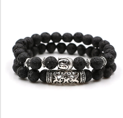 Natural stone set bracelets beads energy volcanic stone tiger eye beads bracelet 1026656475019