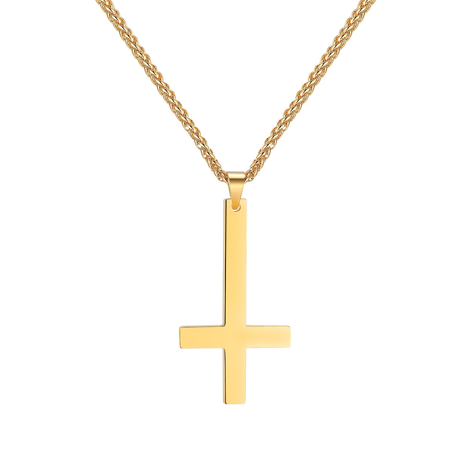 Titanium steel smooth cross necklace pendant 1027469665205