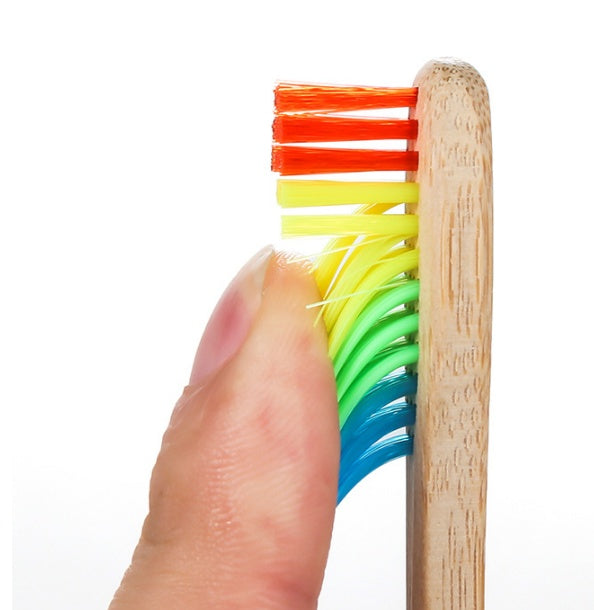 Bamboo toothbrush rainbow bamboo toothbrush colorful bamboo toothbrush environmental protection bamboo handle toothbrush 1028
