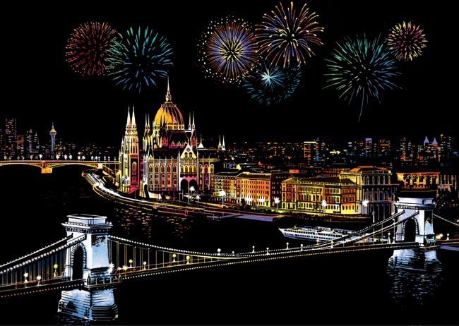 City night scratch painting 1030523860630