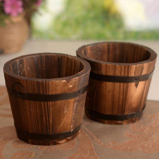 Vintage Whiskey Barrel Planter 1033822385325