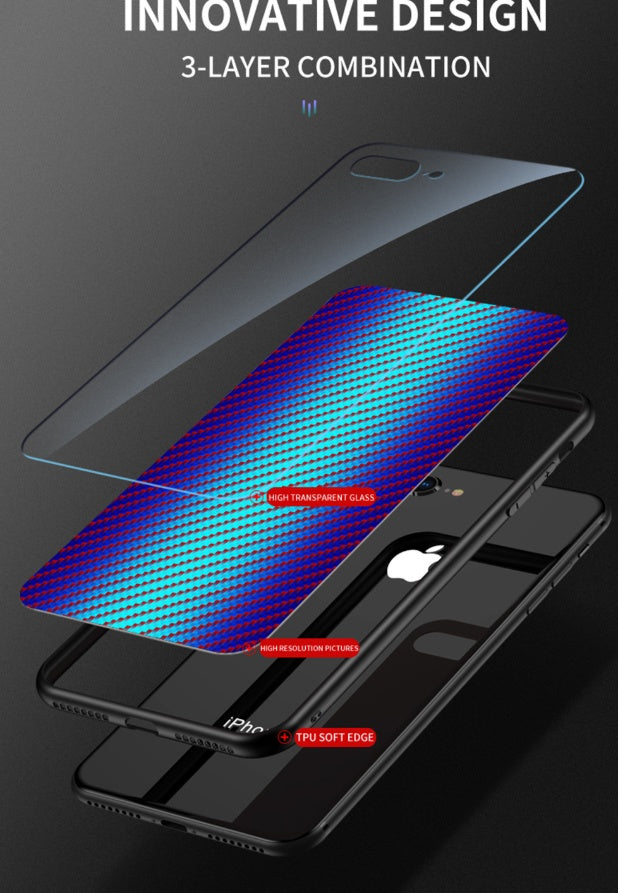 Phone case applies to A51 creative graded carbon fiber toughened glass A91 anti-fall protective case 1035442785703