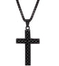 316L stainless steel gold plated christianity jewelry unique black mens vintage cross necklace with chain - HD Wireless Product #6