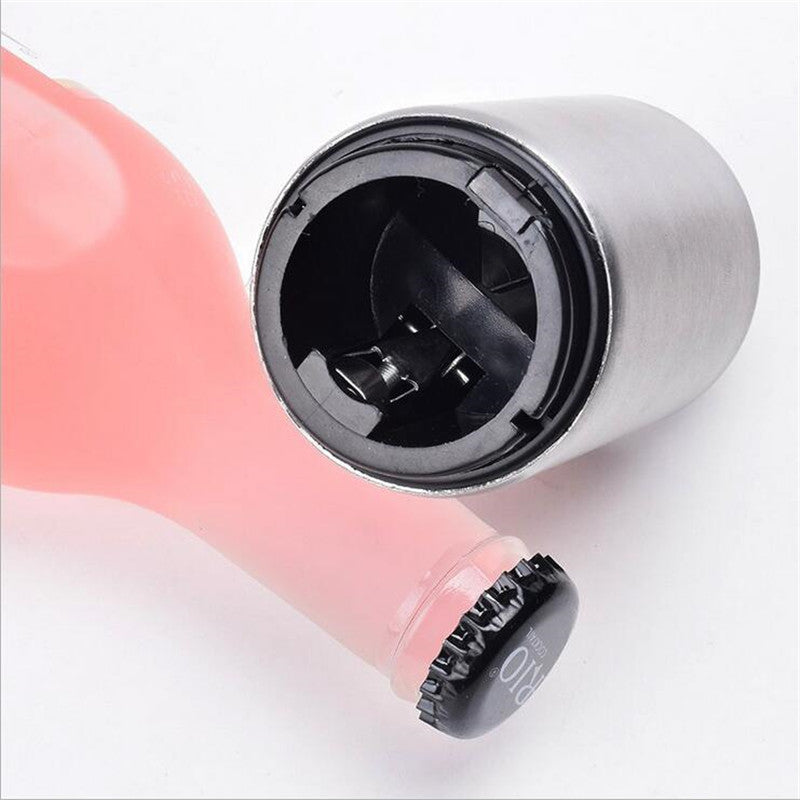Portable Magnetic Automatic Beer Bottle Opener Bar Accessories Decor Stainless Steel Wine Can Openers with Brushed Metal 1039