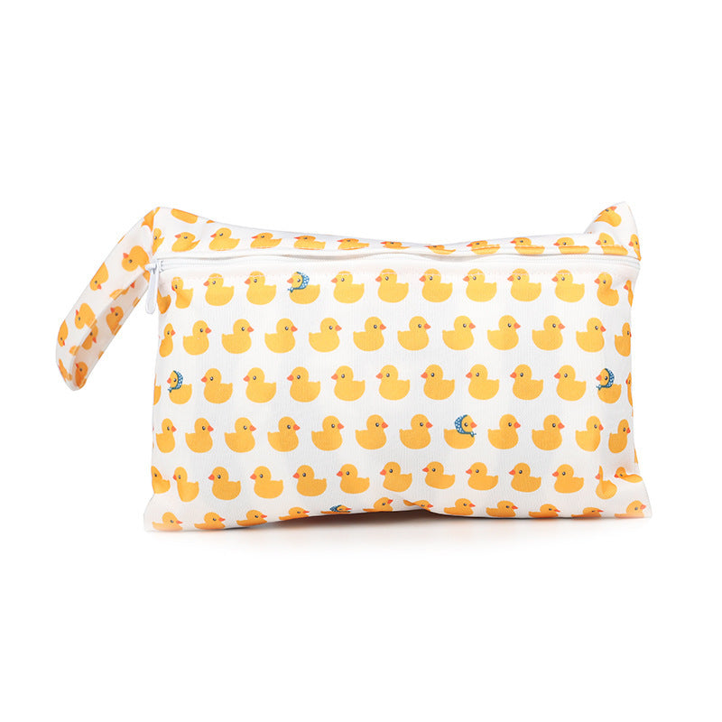 Cartoon printed single zipper small diaper storage bag 1041489489504