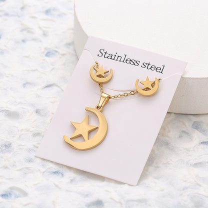 Butterfly Studs Necklace Suit Stainless Steel Geometry 1044d82b 6741 4fc2 b126 710b408394c7