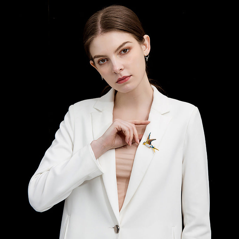 Dual-purpose bird brooch dripping pin 1047171288759