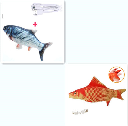 Electric Funny Cat Simulation Fish Beating Usb Jumping Cat Toy 105322715943