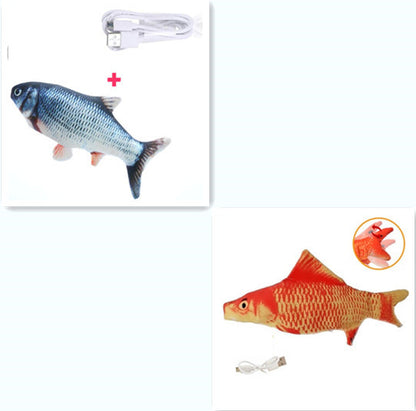 Electric Funny Cat Simulation Fish Beating Usb Jumping Cat Toy 105322715943