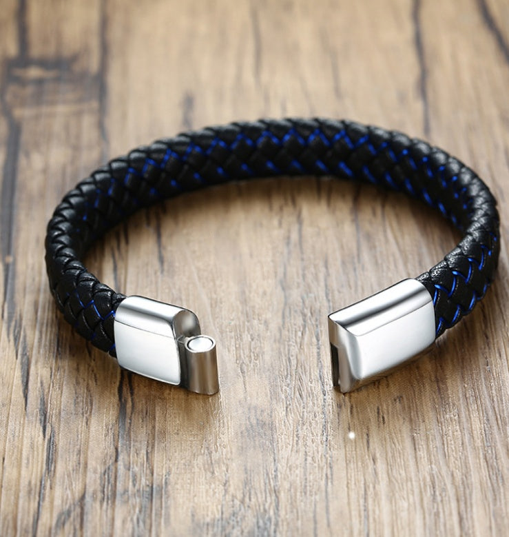 Bracelet foreign trade e-commerce trend tide section does not package explosion models men's bracelets microfiber leather bra