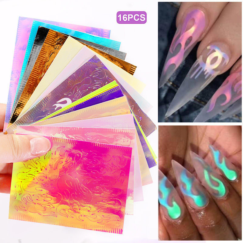 Laser Flame Nail Sticker 1056209714354