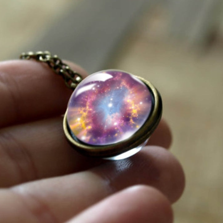 Nebula Galaxy Double Sided Pendant Necklace 1060432775492