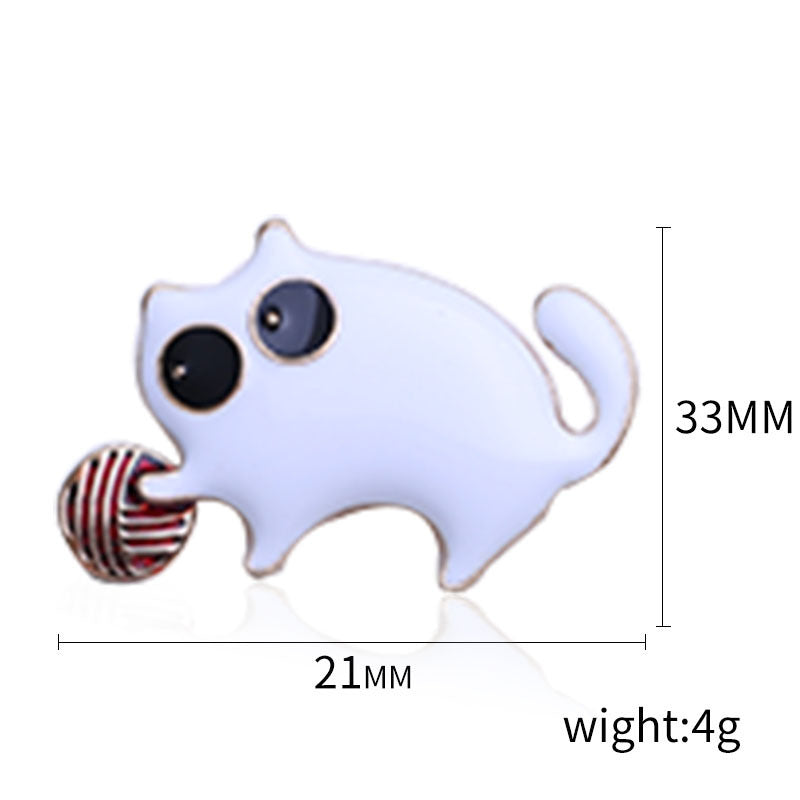 Fashionable high-end enamel dripping cat brooch 10636585655053