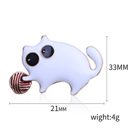 Fashionable high-end enamel dripping cat brooch 10636585655053